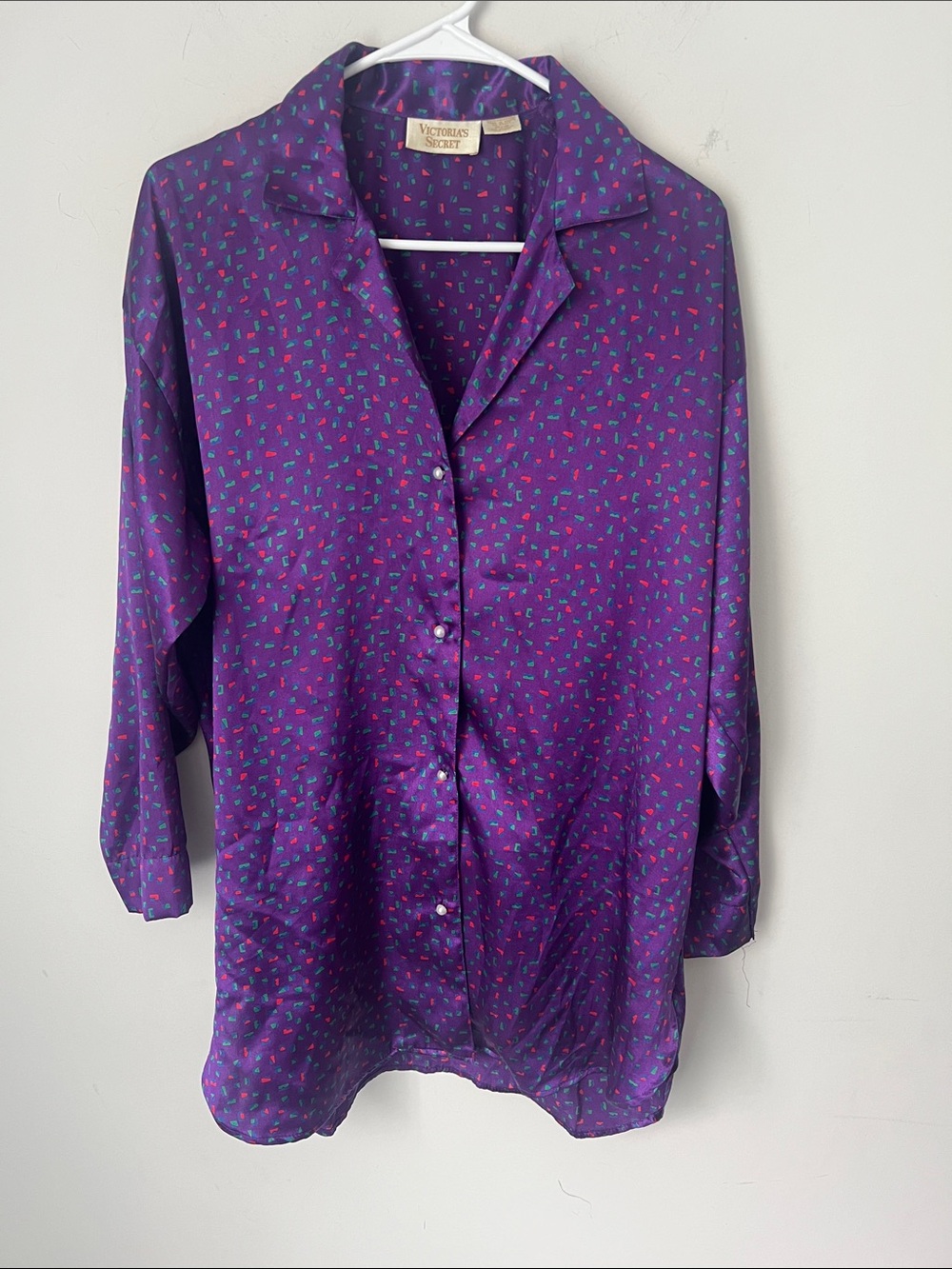 Vintage Victoria’s Secret Satin PJ Top Purple P/S ✔️